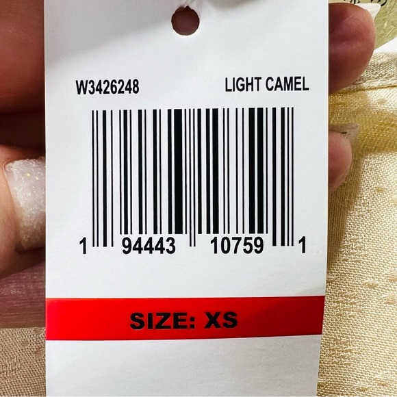 Boutique Light Camel Boho Embroidered Lace V-Neck Long Sleeve Crop Blouse XS NWT - Picture 10 of 11